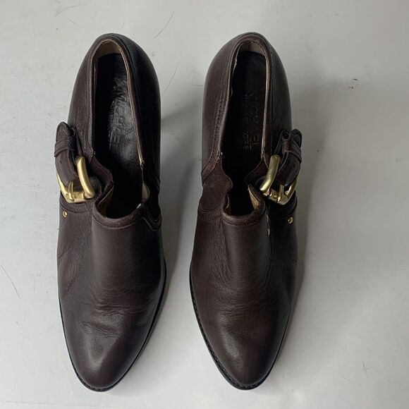 Michael Kors Penelope dark brown leather buckled ankle booties - Picture 7 of 10